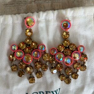 J. Crew Gold and Pink Statement Earrings